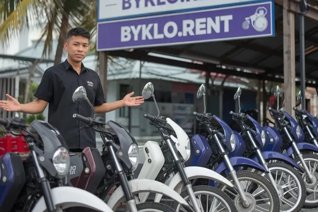 Shop with motorbikes outside